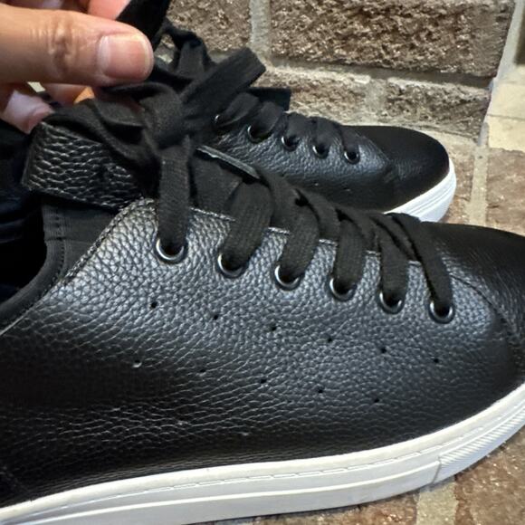 STRAUSS + RAMM Mens Leather Sneakers Black Size 12 - Picture 7 of 16